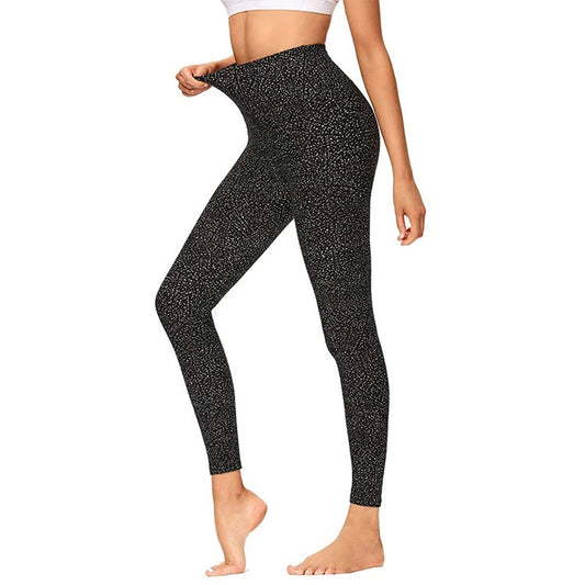 Women's High-Waist Look Printed Leggings – Ultra-Soft Cotton Blend, Stretchable Tights with Comfortable Waistband for Daily Wear, Yoga & Travel