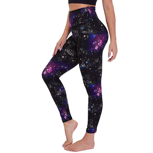 Women's High-Waist Look Printed Leggings – Ultra-Soft Cotton Blend, Stretchable Tights with Comfortable Waistband for Daily Wear, Yoga & Travel