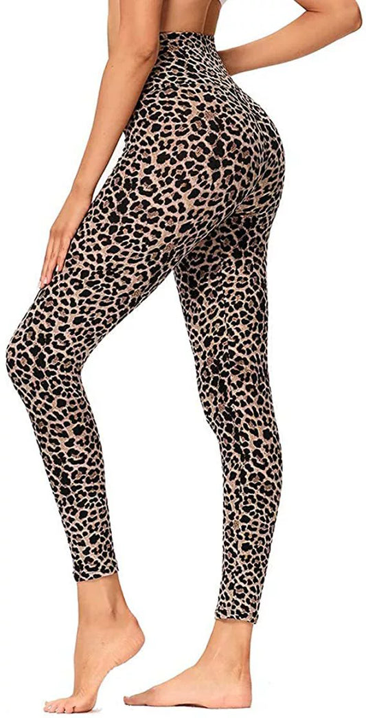 Women's High-Waist Look Printed Leggings – Ultra-Soft Cotton Blend, Stretchable Tights with Comfortable Waistband for Daily Wear, Yoga & Travel